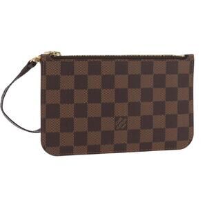 LOUIS VUITTON Damier Ebene Neverfull PM Pouch LV Auth 162258
